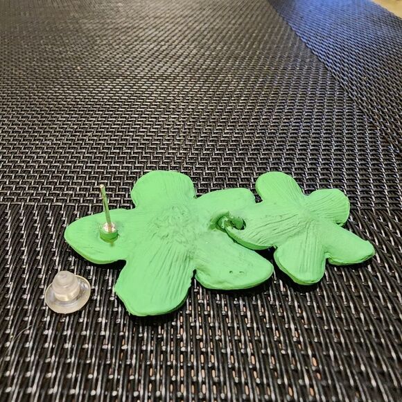 Five Petal Flower Stud Costume Earrings - Picture 2 of 5